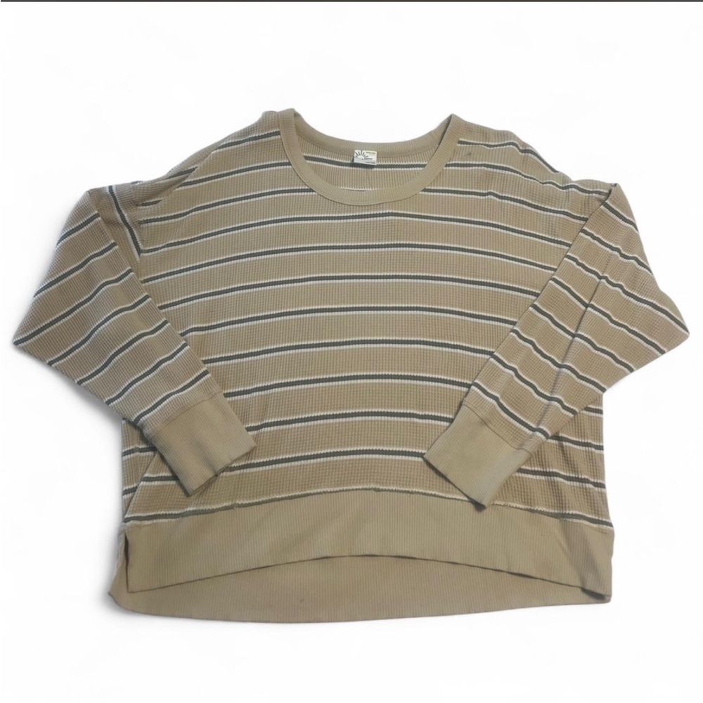 Aerie Striped Waffle-Knit Sweater